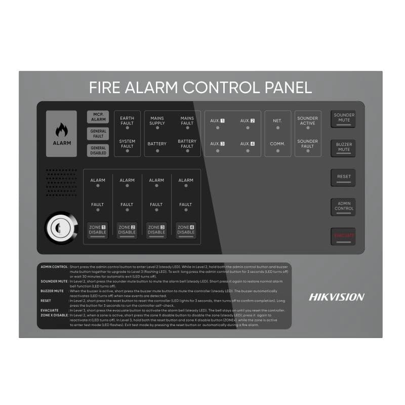 Hikvision HF-C104 4 Zone Konvansiyonel Yangın Alarm Paneli - Image 1