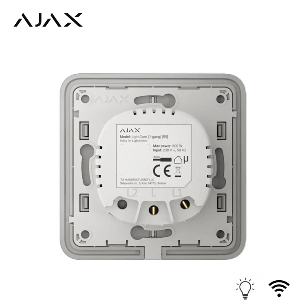 Ajax LightCore Uzaktan Kontrollü Akıllı İkili Anahtar (2 Gang) - Image 1