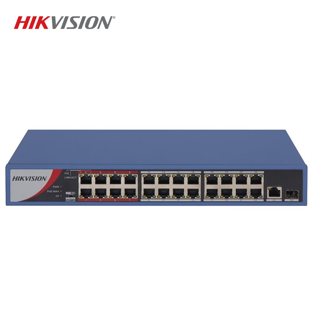 Hikvision DS-3E0326P-E/M(B) 24 Port PoE Switch - Image 1