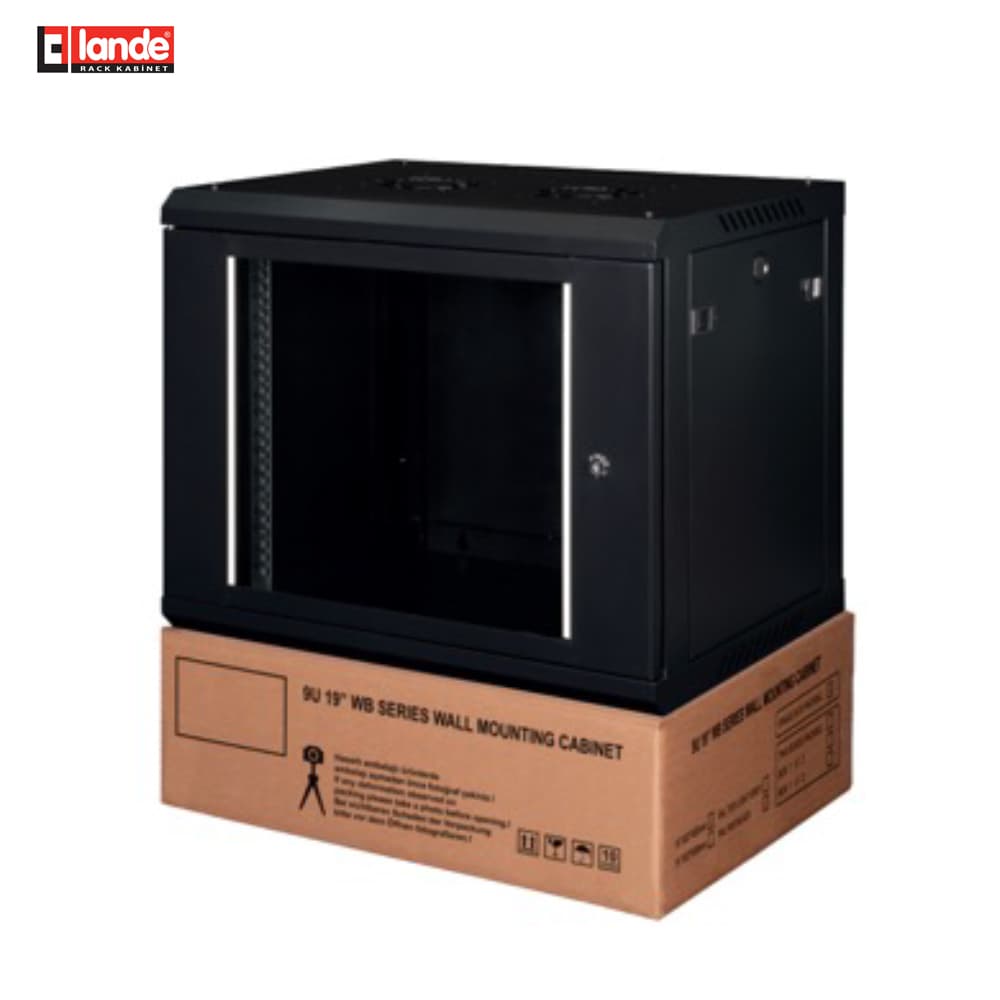 Lande LN-WB-09U6060-CC-F 9U Duvar Tipi Demonte Kabinet - Image 1