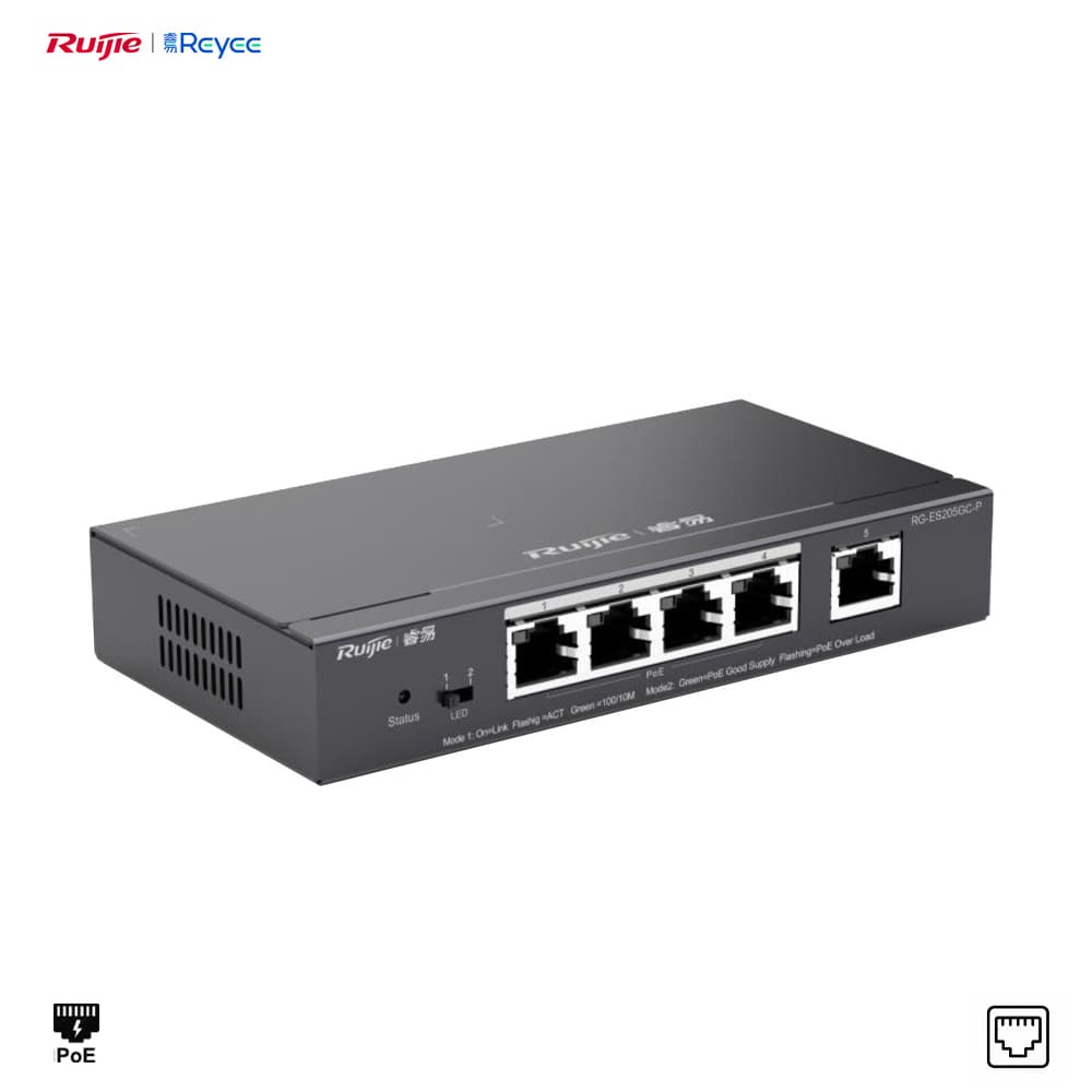 Reyee RG-ES205GC-P 4 Port Gigabit Network PoE Switch - Image 1
