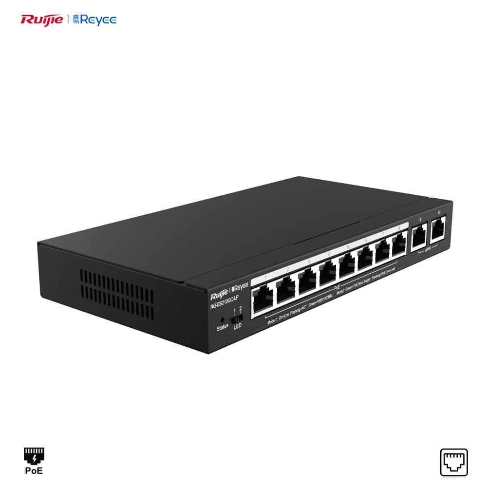 Reyee RG-ES210GC-LP 8 Port Gigabit Network PoE Switch - Image 1