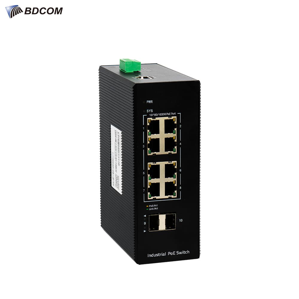 BDCOM IES200-V25-2S8P 8 Port Gigabit Endustriyel PoE Switch - Image 1