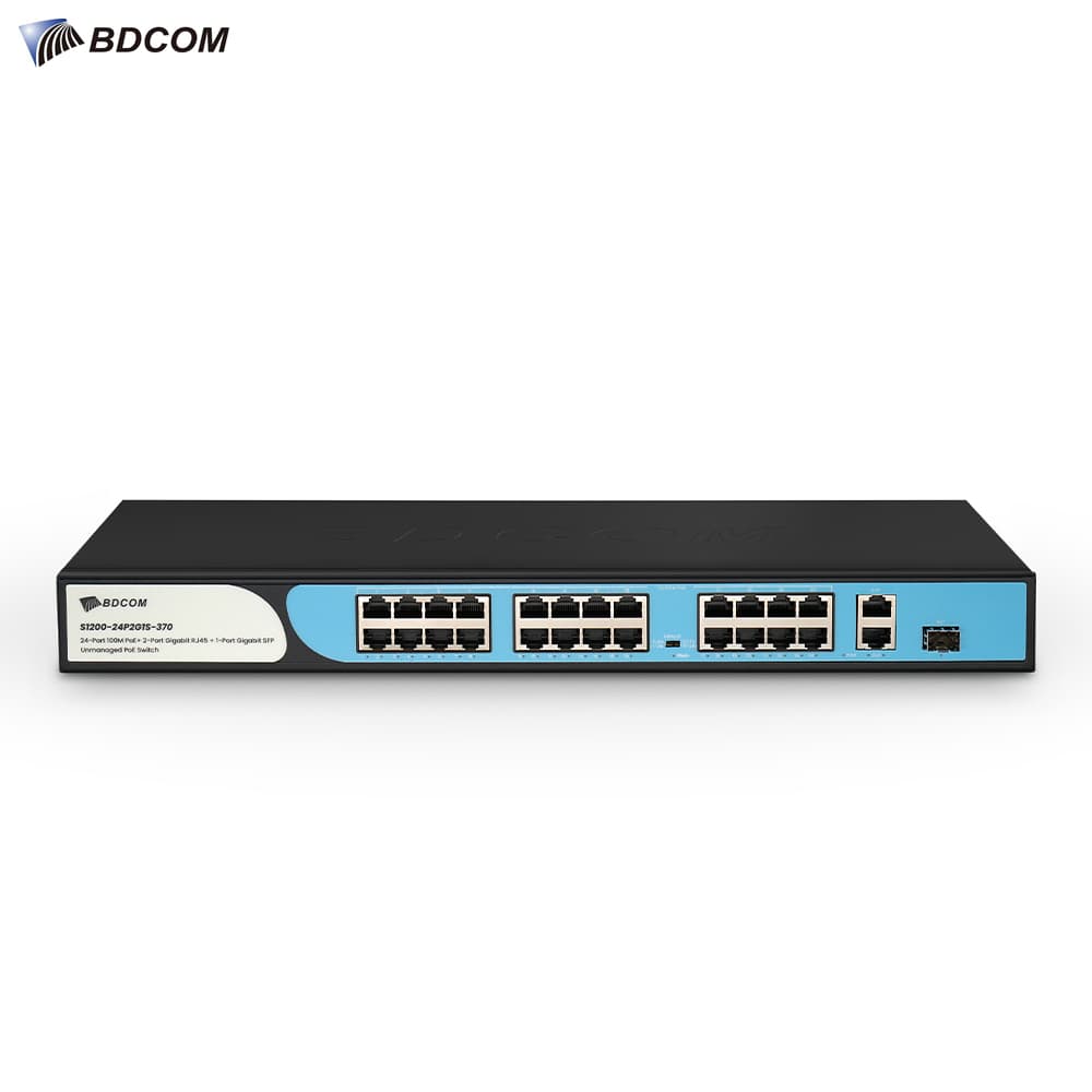 BDCOM S1200-24P2G1S 24 Port Network PoE Switch - Image 1