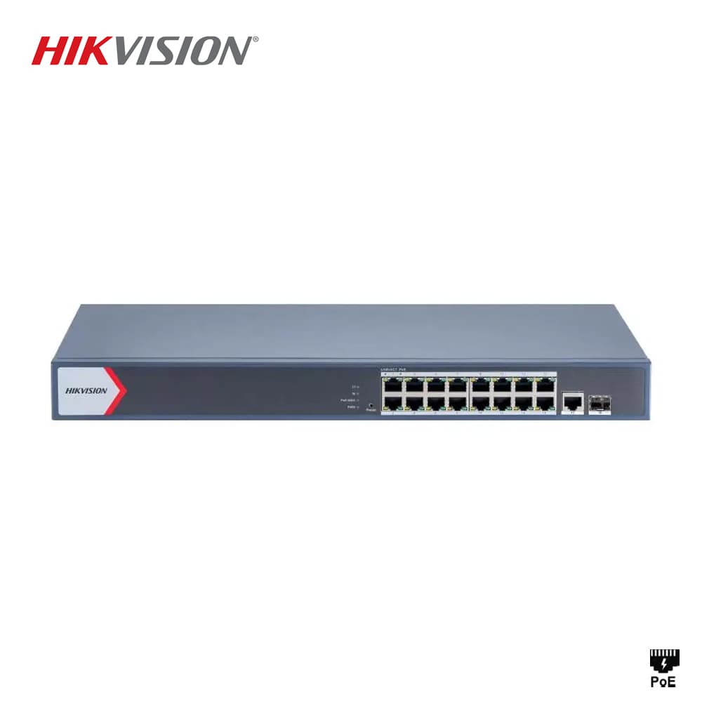 Hikvision DS-3E1518P-EI 16 Port Yönetilebilir Gigabit PoE Switch - Image 1