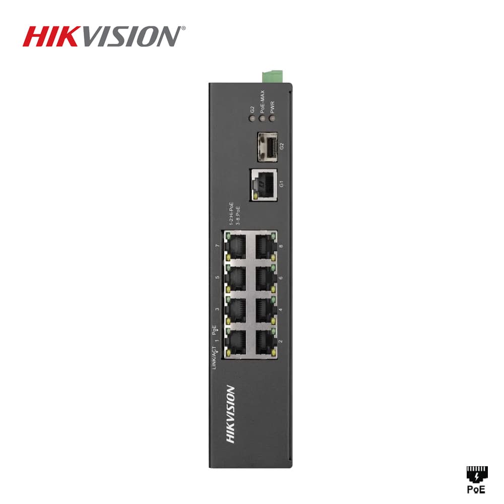 Hikvision DS-3T0310HP 8 Port Endüstriyel PoE Switch - Image 1