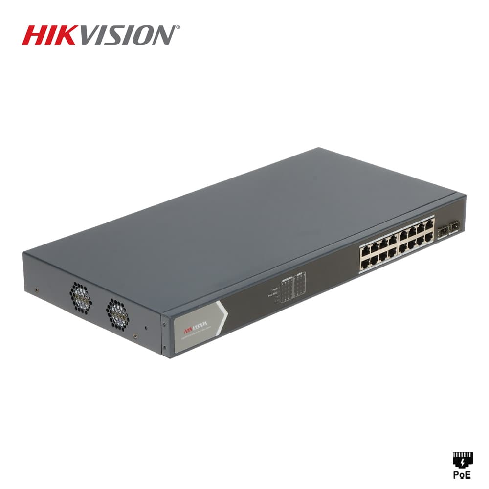 Hikvision DS-3E1518P-SI 16 Port Yönetilebilir Gigabit PoE Switch - Image 1