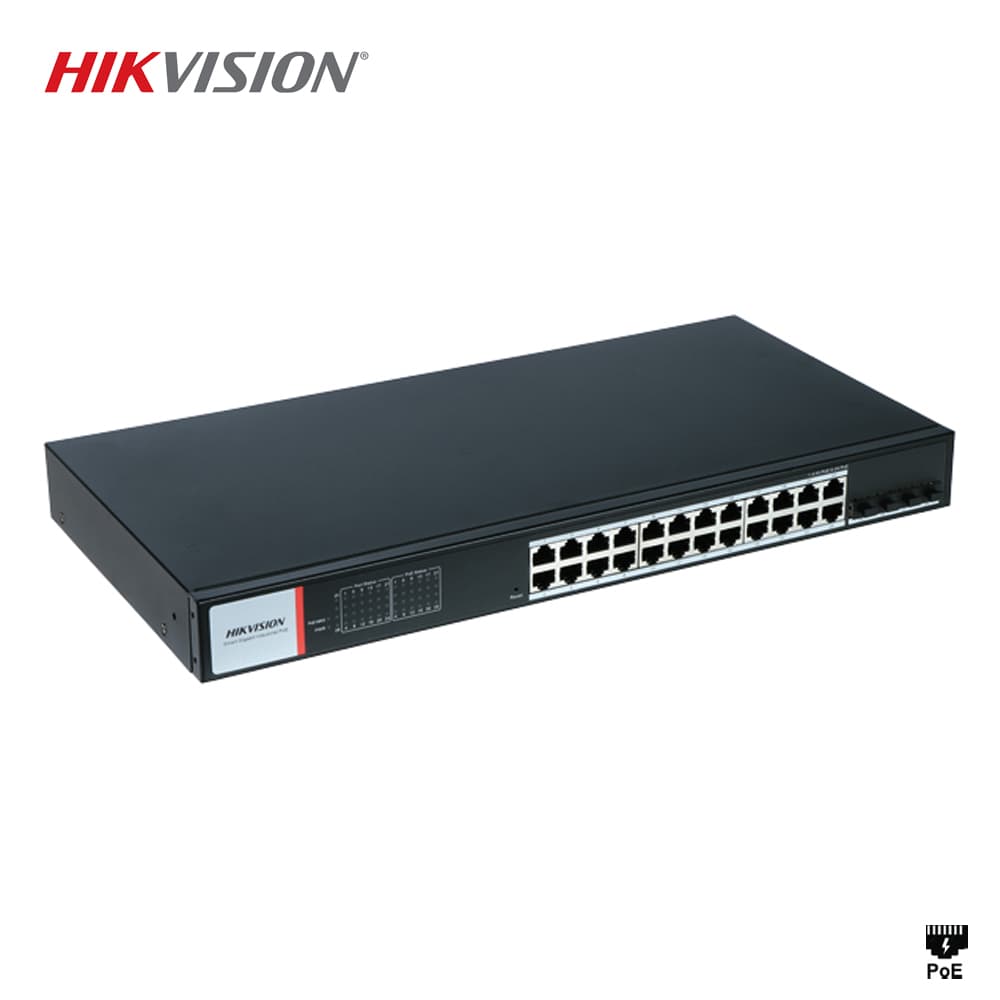 Hikvision DS-3E1528P-SI-24P4F 24 Port Yönetilebilir Gigabit PoE Switch - Image 1