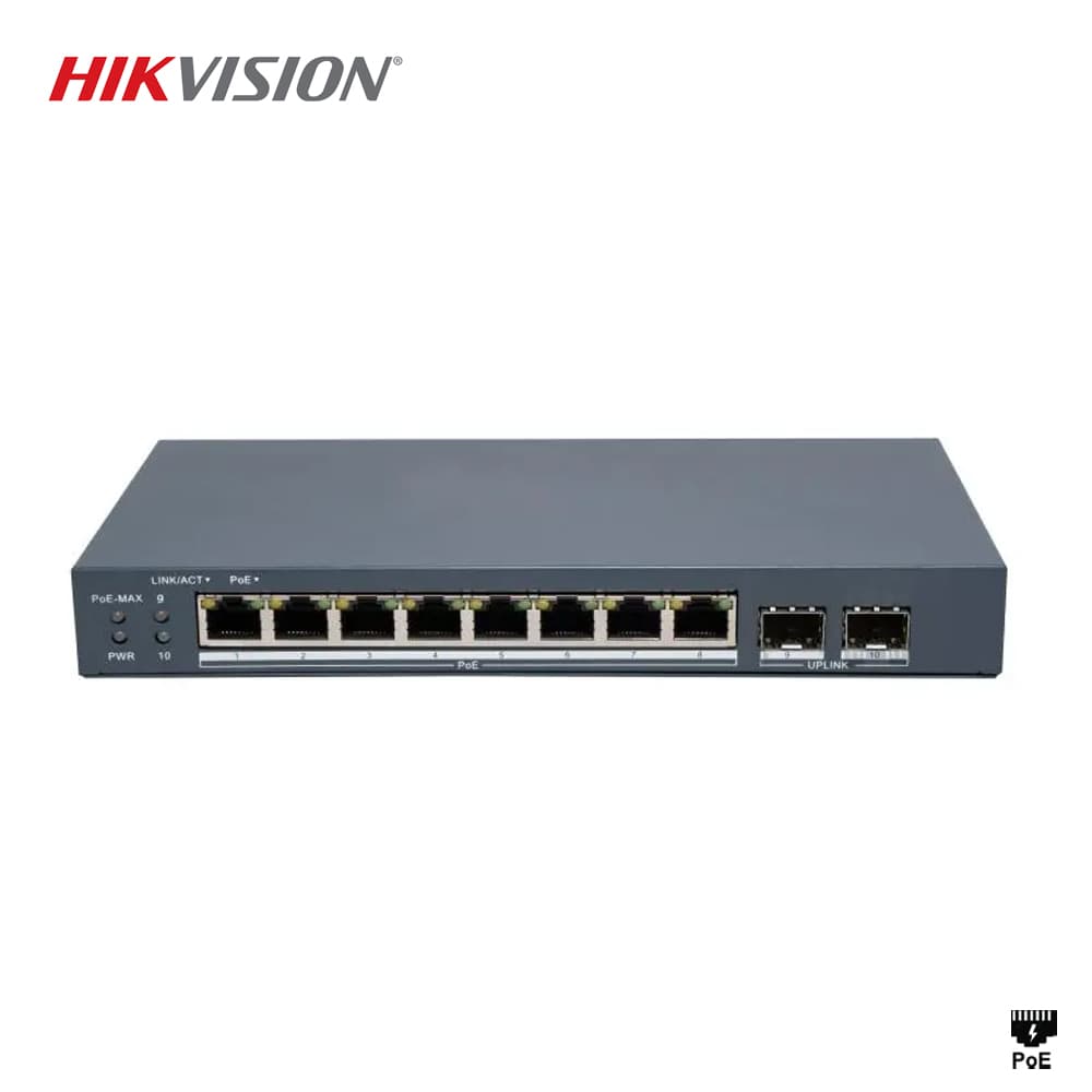 Hikvision DS-3E1510P-EI 8 Port Yönetilebilir Gigabit PoE Switch - Image 1