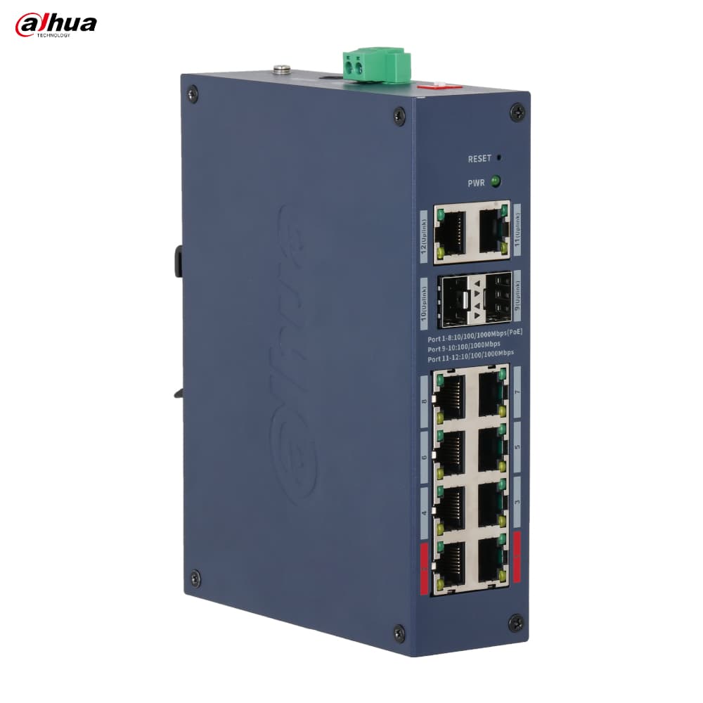 Dahua CHS4212-8GT-110 8 Port Gigabit Endustriyel PoE Switch - Image 1